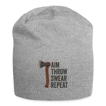 Axt Aim Throw Swear Repeat Axtwerfen - Jersey-Beanie - Grau meliert - Vorne