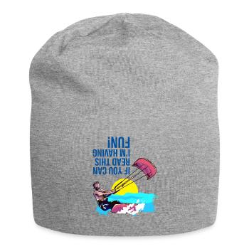 Kiteboarding If You Can Read This I'm Having Fun - Jersey Beanie - heather grey - Front