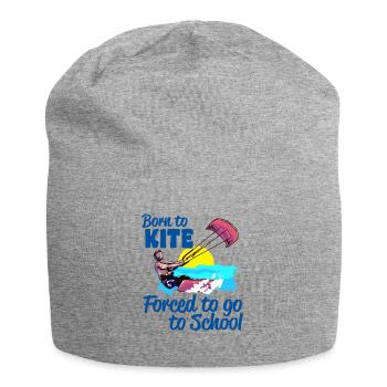 Kitesurfeur né pour le cerf-volant forcé d’aller à l’école - Bonnet en jersey - gris chiné - Devant
