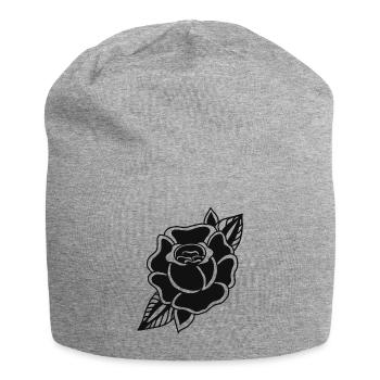 Old School Rose - Jersey-Beanie - Grau meliert - Vorne