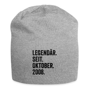 14 Jahre Legendär Seit Oktober 2008 14. Geburtstag - Jersey-Beanie - Grau meliert - Vorne