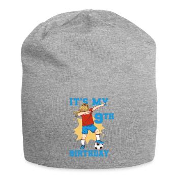 It's My 9th Birthday Girl Soccer - Jersey Beanie - heather grey - Front