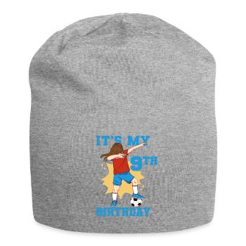 It's My 9th Birthday Girl Soccer - Jersey Beanie - heather grey - Front