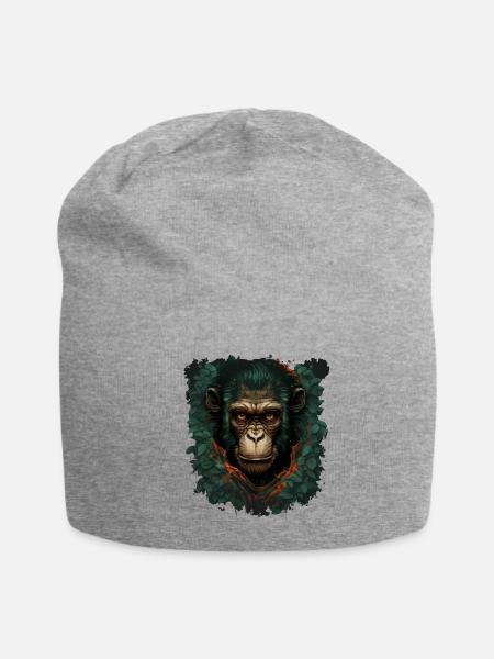 Der Schimpanse - Jersey-Beanie - Grau meliert