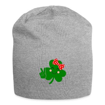 St Patricks Day Accessoires Ireland Shamrock Deko - Jersey-Beanie - Grau meliert - Vorne