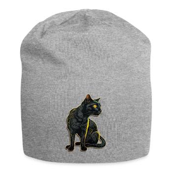 Schwarze Katze Bombay Cat Outfit für - Jersey-Beanie - Grau meliert - Vorne