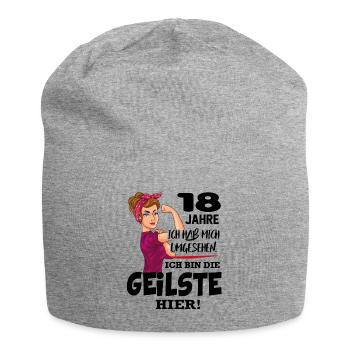 Geburtstag 18 Jahre Die Beste Geilste Chefin Queen - Jersey-Beanie - Grau meliert - Vorne