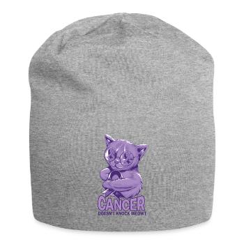 Le cancer ne bat pas le cancer miaulement - Bonnet en jersey - gris chiné - Devant