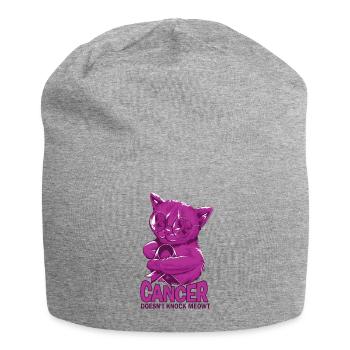 Cat Honors Cancer Caregiver - Jersey Beanie - heather grey - Front