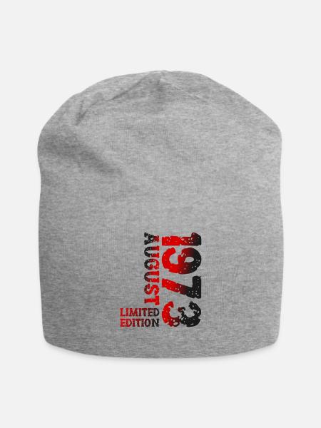 1973 August Limited Edition 50. Geburtstag Outfit - Jersey-Beanie - Grau meliert