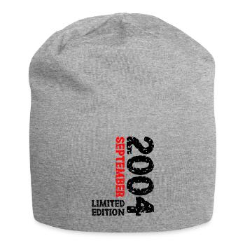 2004 September Limited Edition 19. Geburtstag Deko - Jersey-Beanie - Grau meliert - Vorne