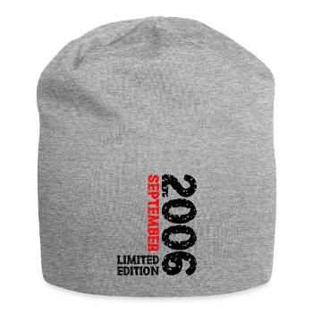 2006 September Limited Edition 17. Geburtstag Deko - Jersey-Beanie - Grau meliert - Vorne
