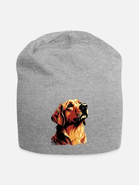 Labrador Hunde Mama und Labfather Papa Golden - Jersey-Beanie - Grau meliert