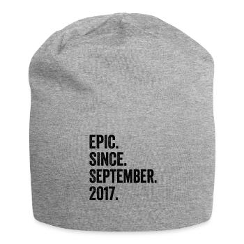 6 Years Old Epic Since September 2017 6th Birthday - Jersey Beanie - heather grey - Front