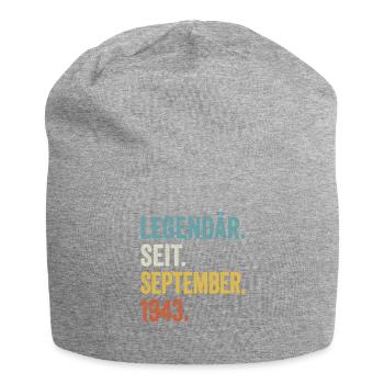 80. Geburtstag 80 Jahre Legendär Seit September - Jersey-Beanie - Grau meliert - Vorne