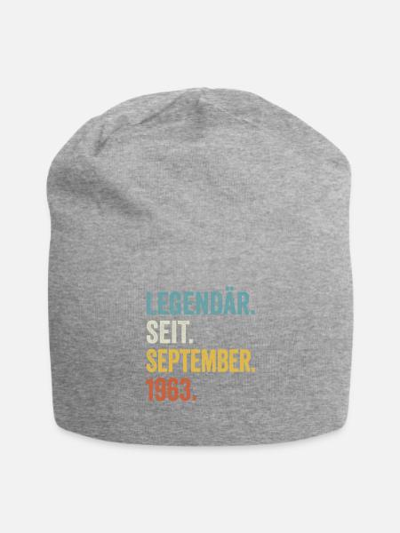 60. Geburtstag 60 Jahre Legendär Seit September - Jersey-Beanie - Grau meliert