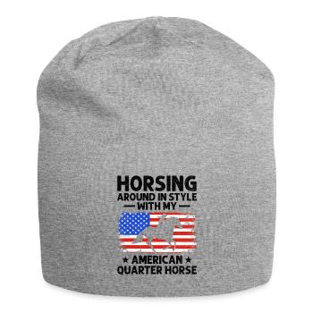 American Quarter Horse Equestrian Horse Lover Hors - Bonnet en jersey - gris chiné - Devant
