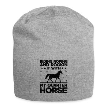 American Quarter Horse Equestrian Horse Lover Hors - Bonnet en jersey - gris chiné - Devant