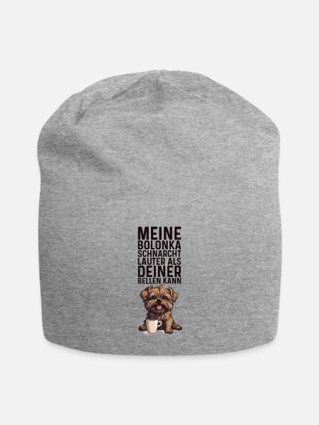 Meine Bolonka schnarcht lauter - Bolonka Zwetna - Jersey-Beanie - Grau meliert