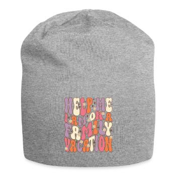 Au secours, je suis en vacances en famille - Bonnet en jersey - gris chiné - Devant