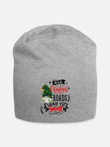 Xmas Gnomies Alle Wege Führen Zum Gnom - Jersey-Beanie - Grau meliert