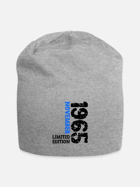 1965 November Limited Edition 58. Geburtstag Deko - Jersey-Beanie - Grau meliert