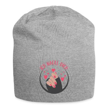 Ich Nagel Dich Nail Art Nagelsalon Nageldesignerin - Jersey-Beanie - Grau meliert - Vorne