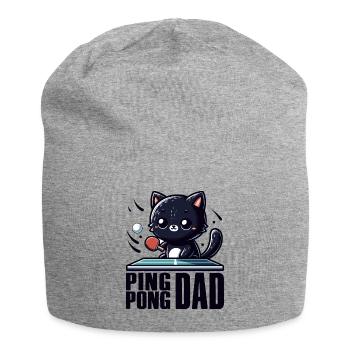 Table Tennis Katze Pingpong Black Cat Dad Outfit - Bonnet en jersey - gris chiné - Devant