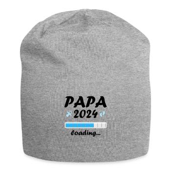 Papa 2024 Loading Vaterschaft Vater Werden Dad - Jersey-Beanie - Grau meliert - Vorne