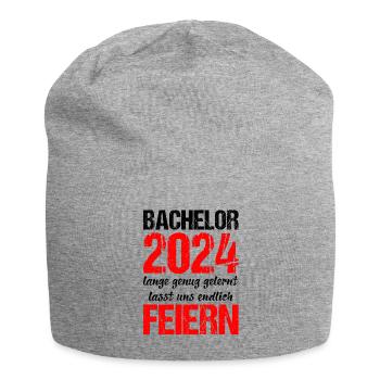 Bachelor 2024 Lange Genug Gelernt Lasst Uns Feiern - Jersey-Beanie - Grau meliert - Vorne