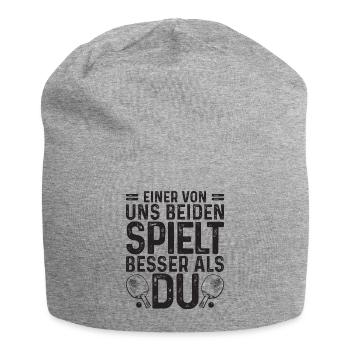 Einer von uns spielt besser als Du, Ping Pong - Jersey-Beanie - Grau meliert - Vorne