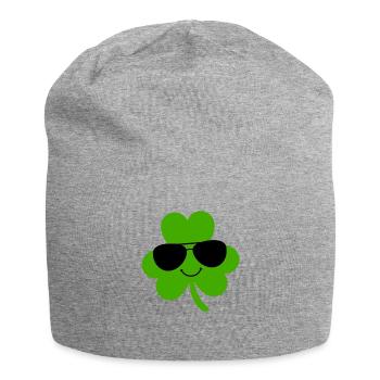 St Patricks Day Accessories Ireland Shamrock Decoration - Jersey Beanie - heather grey - Front