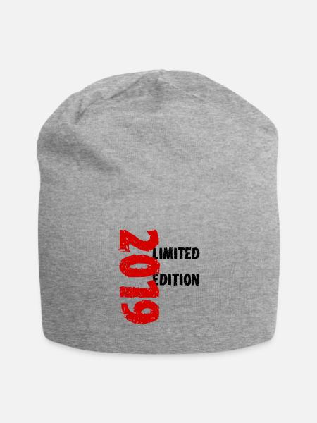 2019 Limited Edition Geburtstag Geschenk Deko - Jersey-Beanie - Grau meliert