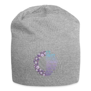 Mental Health Warrior Purple and Turquoise - Jersey Beanie - heather grey - Front