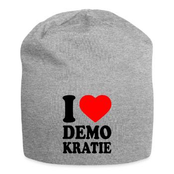 i love demokratie - Jersey-Beanie - Grau meliert - Vorne