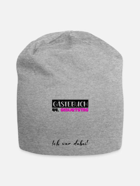 44 Geburtstag Geschenk Damen Deko Frauen Gästebuch - Jersey-Beanie - Grau meliert