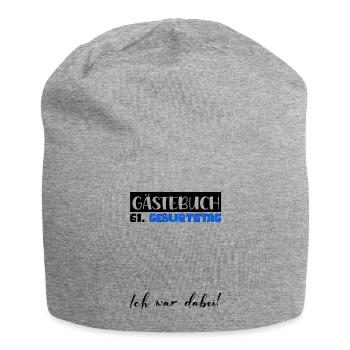 61 Birthday Gift Man Decoration Men Guestbook - Jersey Beanie - heather grey - Front