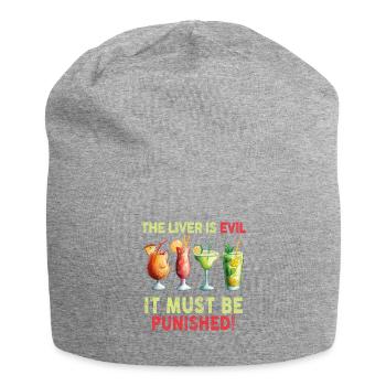 The liver is evil and must be punished - Jersey Beanie - heather grey - Front