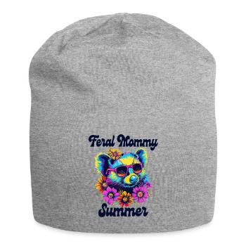 Mama Sommerblumen liebt Opossums Mama - Jersey-Beanie - Grau meliert - Vorne
