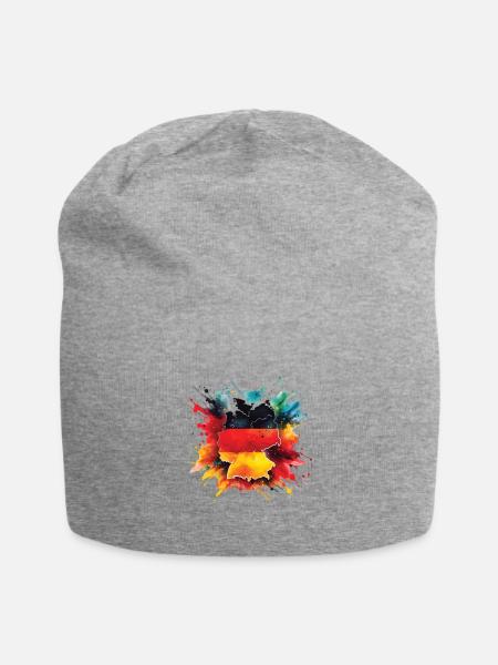 Fahne Deutschland Flagge für Sport Fan - Jersey-Beanie - Grau meliert