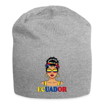 Drapeau Équateur Femme Équatorienne - Bonnet en jersey - gris chiné - Devant