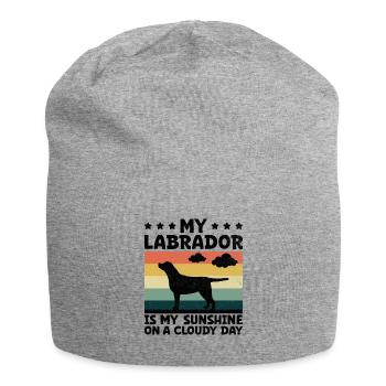 My Labrador Is My Sunshine On A Cloudy Day Lab Dog - Jersey Beanie - heather grey - Front