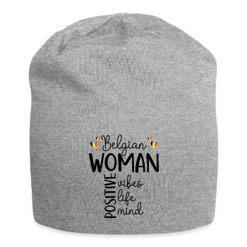 Positives Mädchen Belgische Frau - Jersey-Beanie - Grau meliert - Vorne