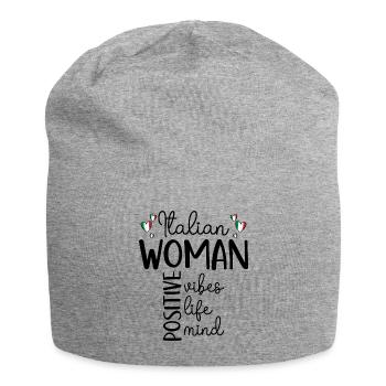 Positives Mädchen Italienische Frau - Jersey-Beanie - Grau meliert - Vorne