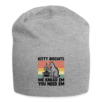 Kätzchenkekse Wir Kneten Em Du Brauchst Em Backen Backen - Jersey-Beanie - Grau meliert - Vorne