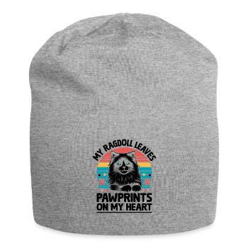 My Ragdoll Leaves Pawprints On My Heart Ragdolls C - Jersey Beanie - heather grey - Front