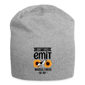 Je ne perds pas, j’émets des fibres magiques de joie Allemands S - Bonnet en jersey - gris chiné - Devant
