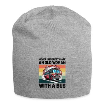 Never Underestimate An Old Woman With A Bus Driver - Jersey Beanie - heather grey - Front