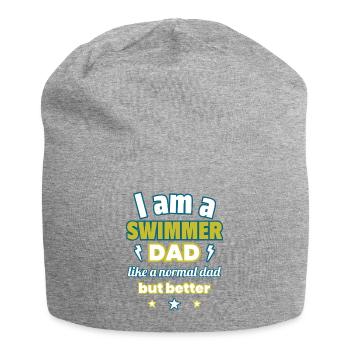 Papa SCHWIMMER, Vatertagsgeschenk,Humor,Schwimmen - Jersey-Beanie - Grau meliert - Vorne