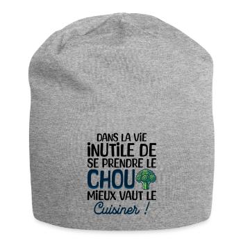 Se Prendre Le Chou Cuisine Humour Cuisinier - Bonnet en jersey - gris chiné - Devant